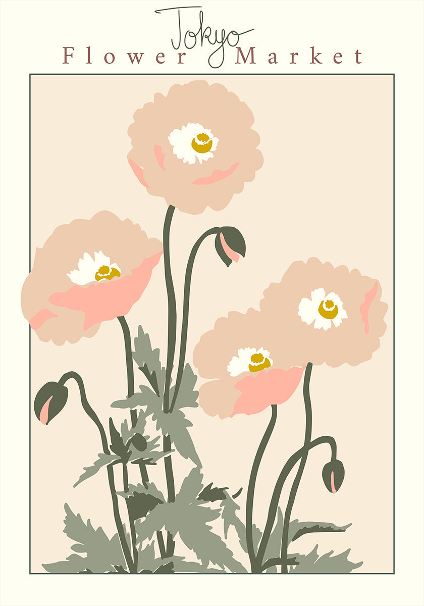 Flower Market Tokyo Poppy Plakat