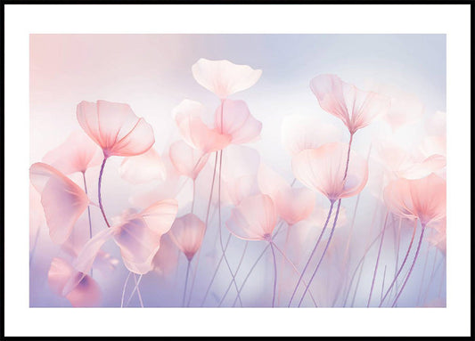 Pink Pastel Flowers Plakat - Posterbox.no