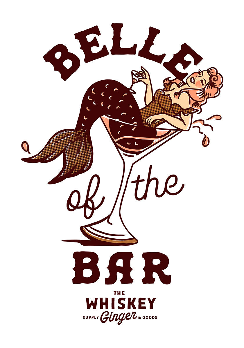 Belle Of The Bar Mermaid Pin Up Art Plakat