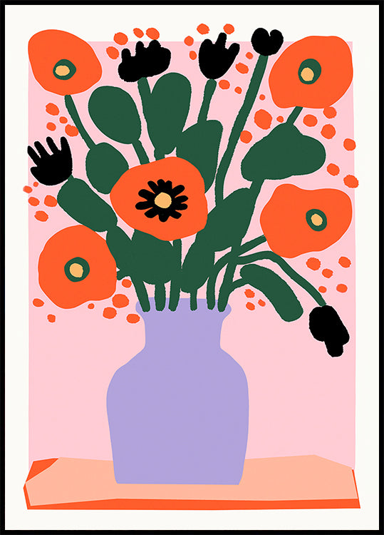 Poppy In Purple Vase Plakat