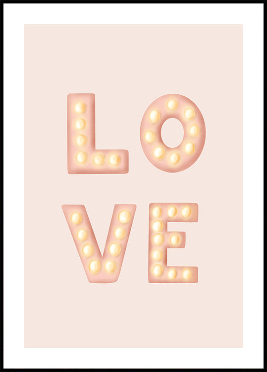 LOVE Light Letters Pink Plakat