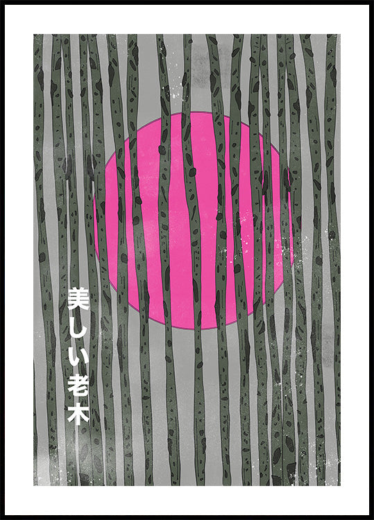 Bamboo Forest Beautiful Old Tree Plakat