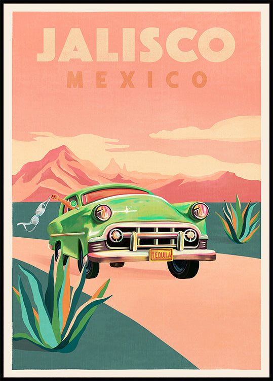 Jalisco Mexico Vintage Travel Plakat