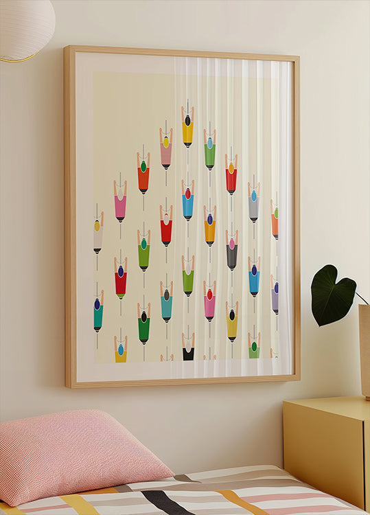 Leading the Pack Cycling Art Print Plakat