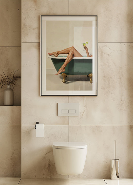 Bathtub Martini Moment Plakat