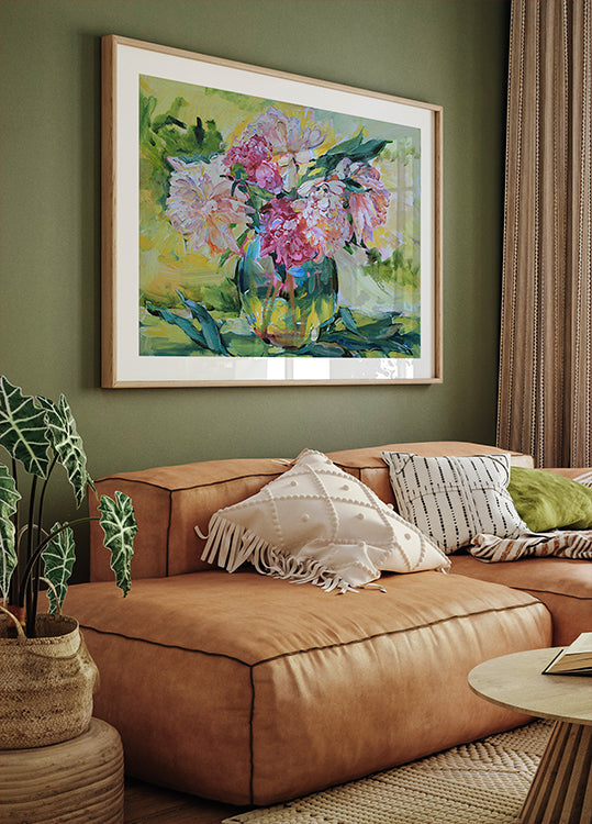 Peonies in a vase Plakat