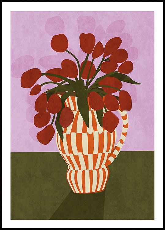 Bold Tulips in Vase Plakat