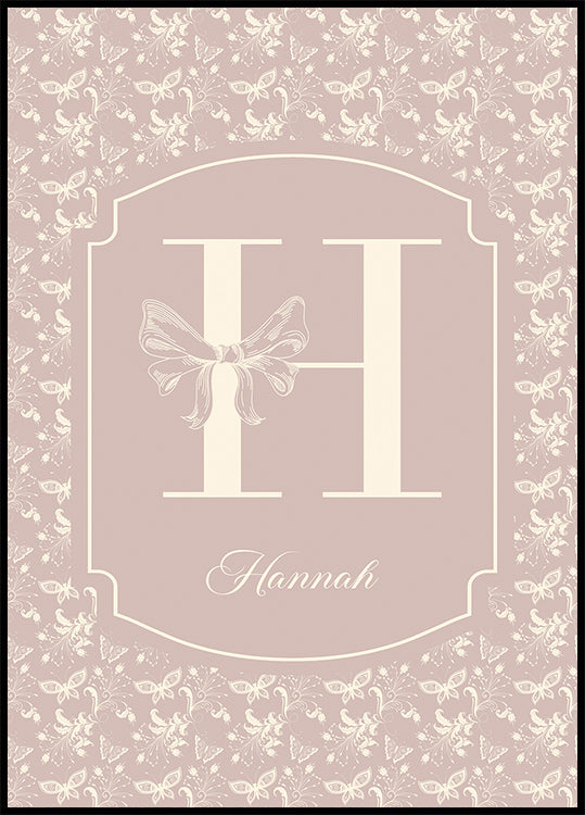 Elegant Baby Name Personal Pink Plakat