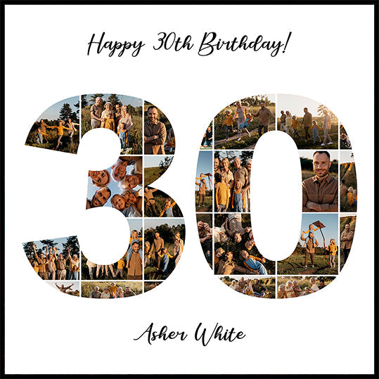 30th Birthday Photo Collage Personal Plakat