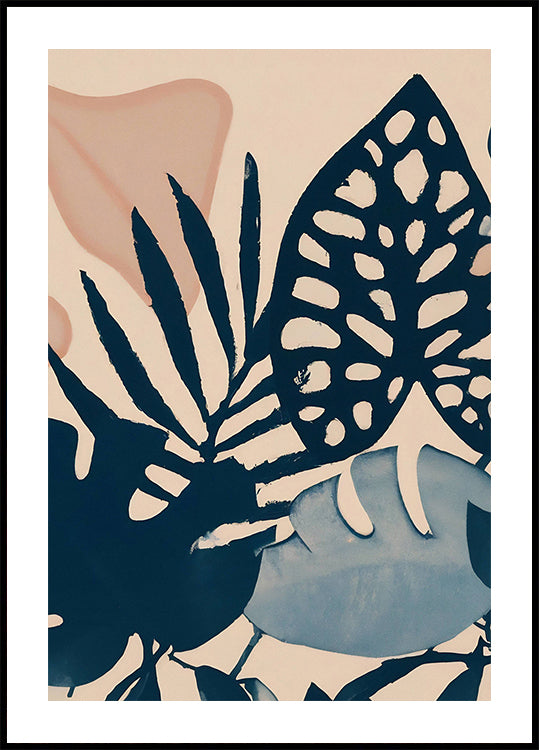 Powder Pink Leaves Plakat