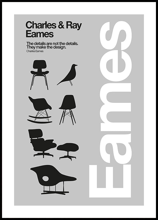 Eames Chairs A1.png Plakat
