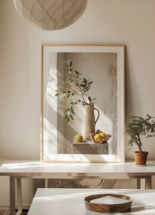 Leafy Branch and Lemons Plakat