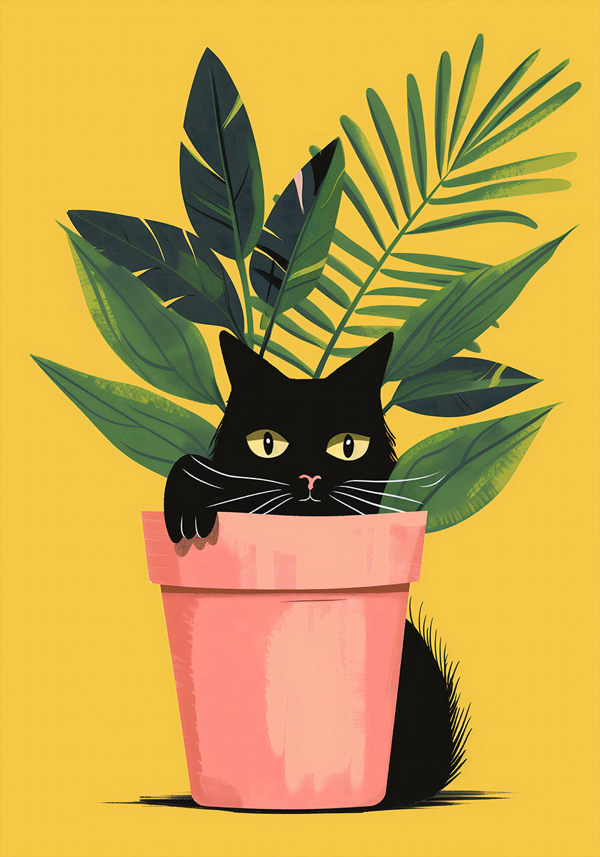 Cat In the Plant Plakat