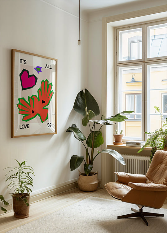 It's All Love '69 Bird Orange Plakat