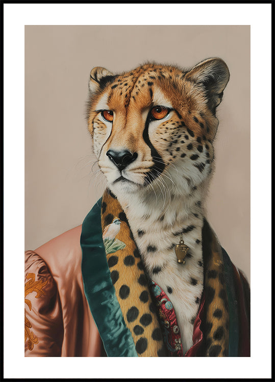 Sir Cheetah In Vintage Clothing Plakat