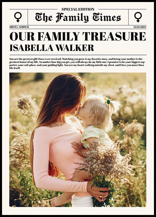 Baby Photo Newspaper Personal Plakat
