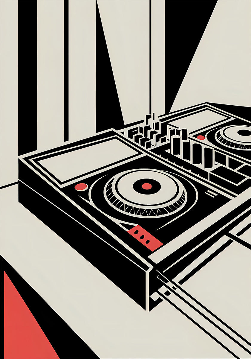 DJ Mixer - Bauhaus Style Plakat