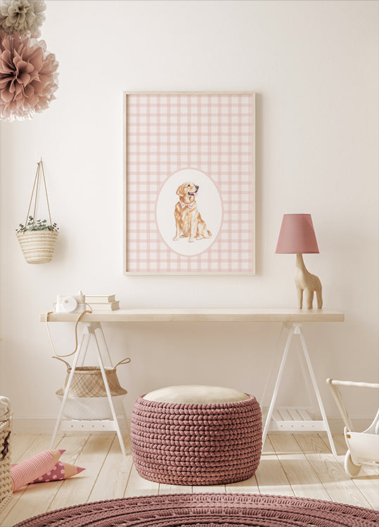 Golden Retriever Dog Watercolor Plakat