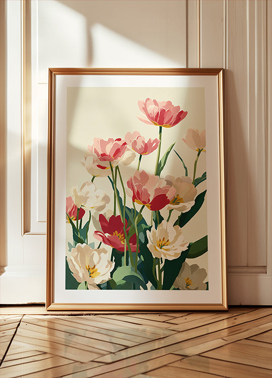 Coral Tulips In Bloom Plakat