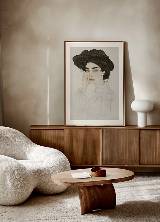 Portrait of a Woman with Expressive Eyes Plakat