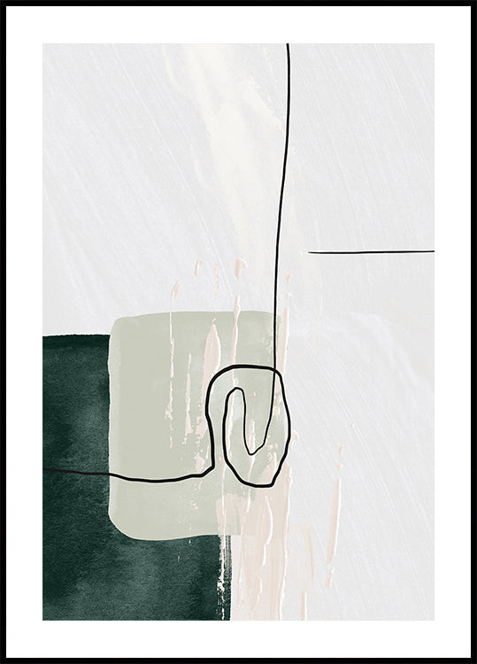 Abstract Shapes in Green-1 Plakat