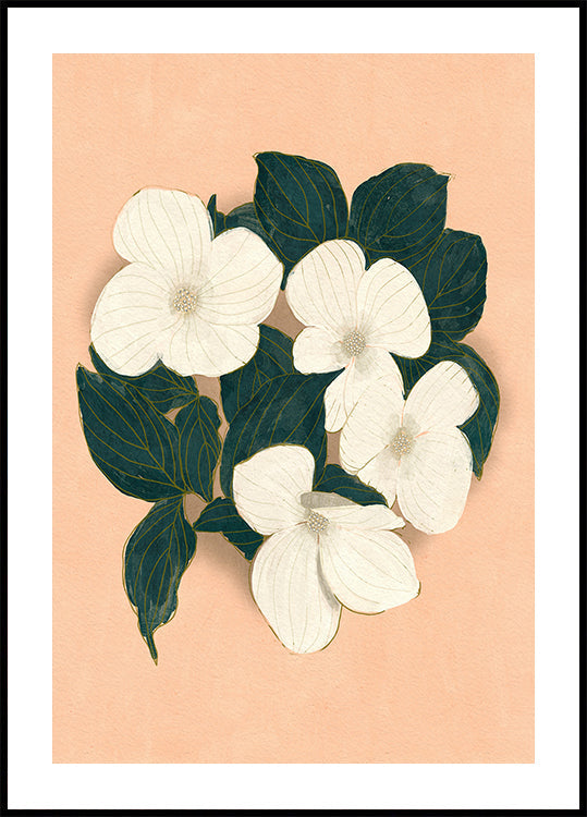 Dogwoods on Pink Plakat