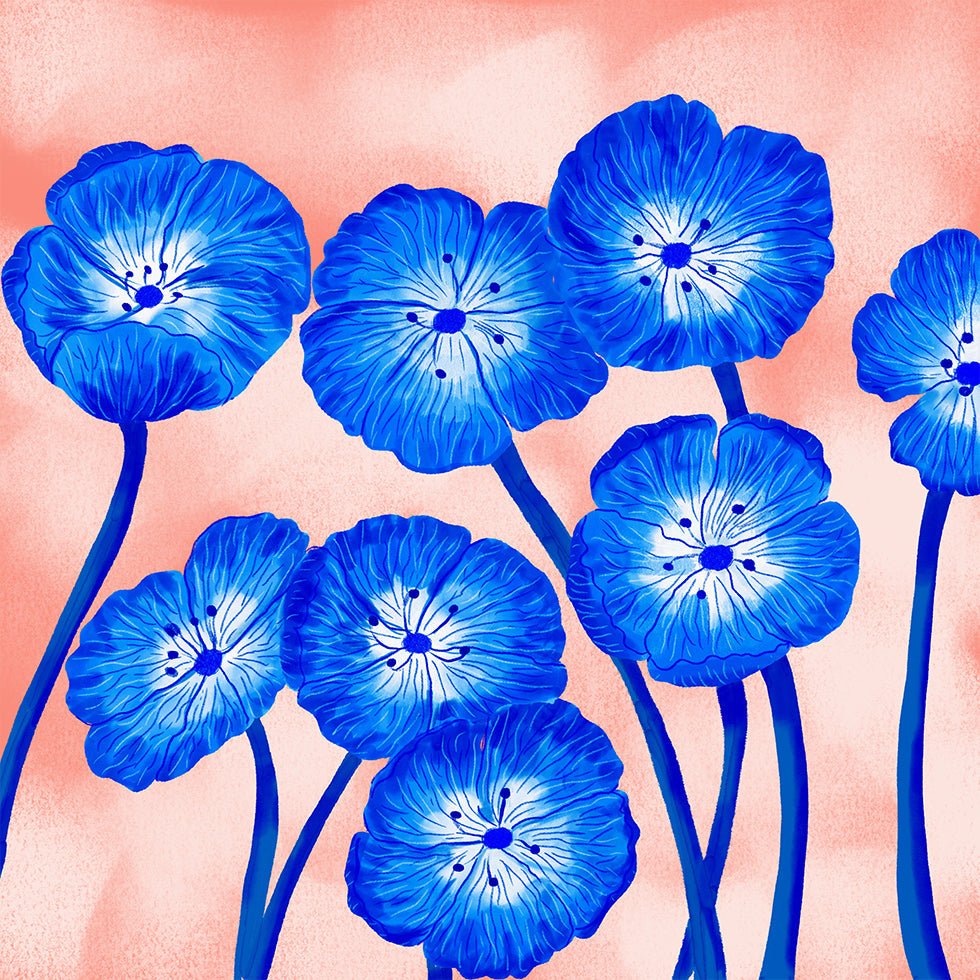 Indigo Blooms Plakat