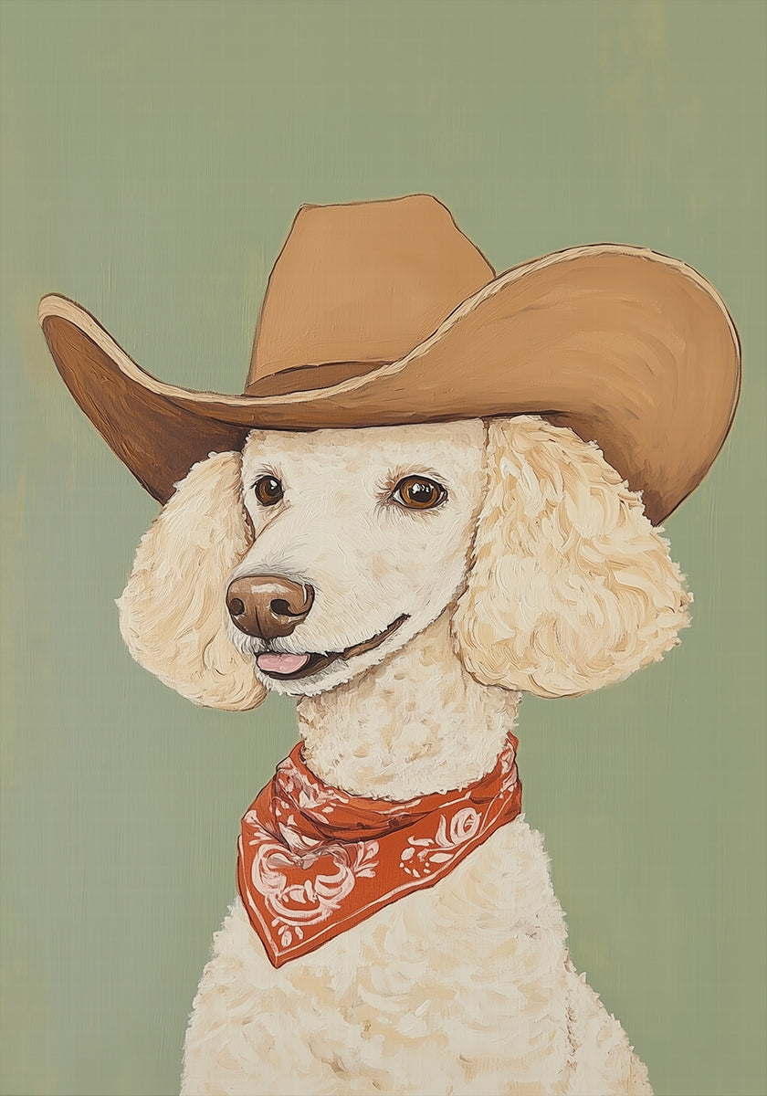 Cowboy Poodle Dog Plakat