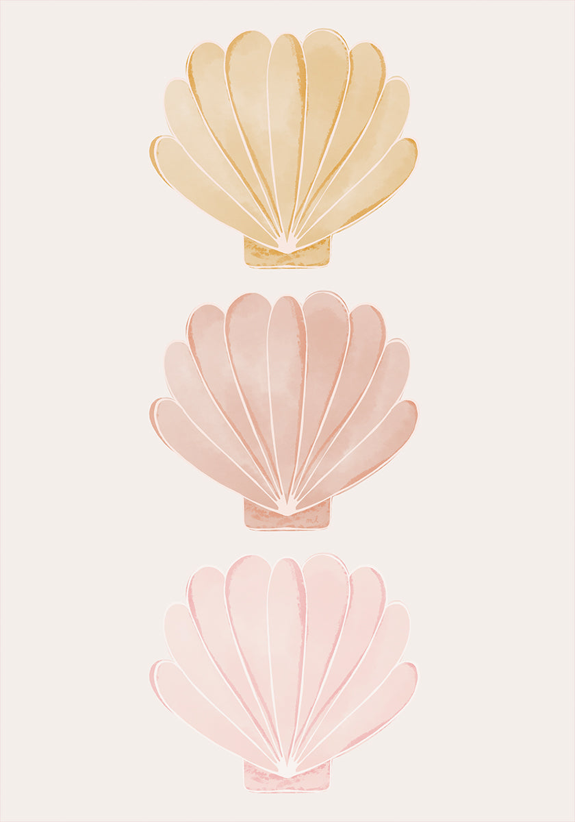 Pastel Seashells Plakat