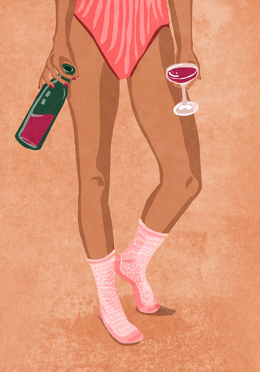 Wine and socks Plakat