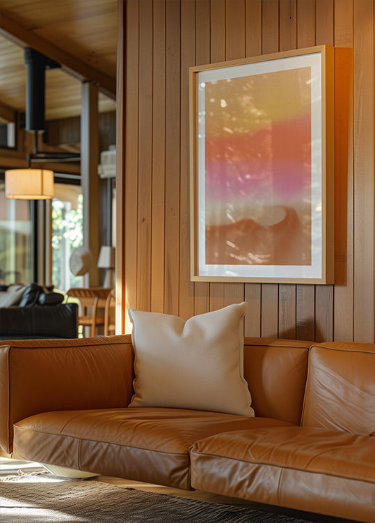 Deamy abstract landscape in pastel and neon colors Plakat