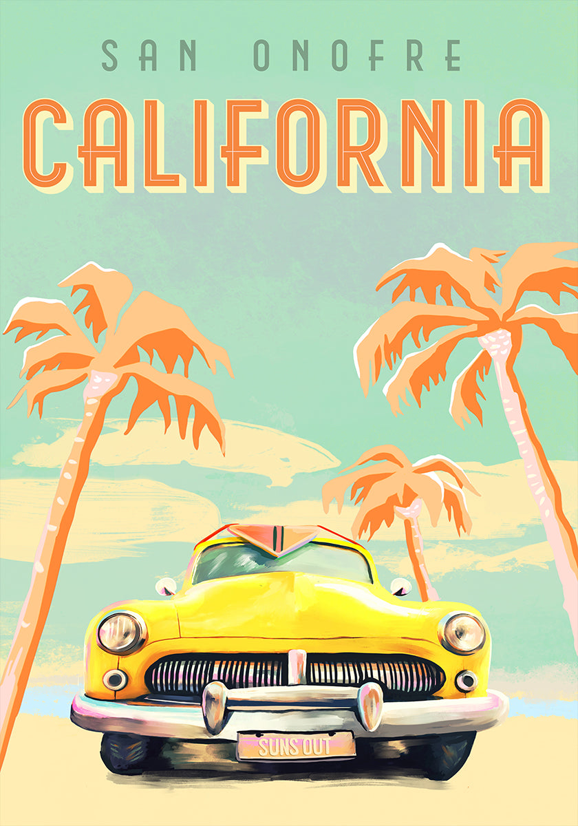 California Surf Poster Plakat