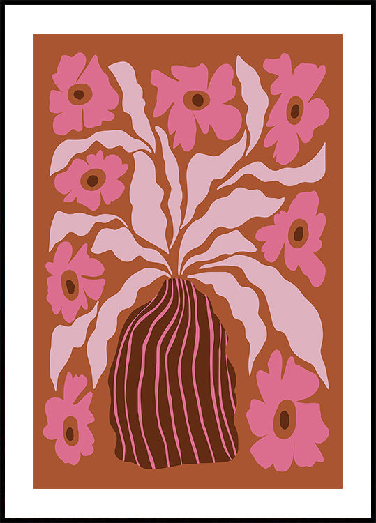 Mid-century blooming pot Plakat