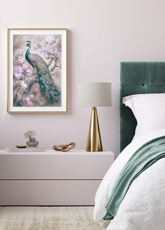 Peacocks Romance Garden Plakat