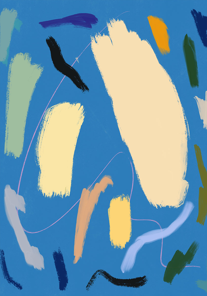 Bold Color Brushstrokes Plakat