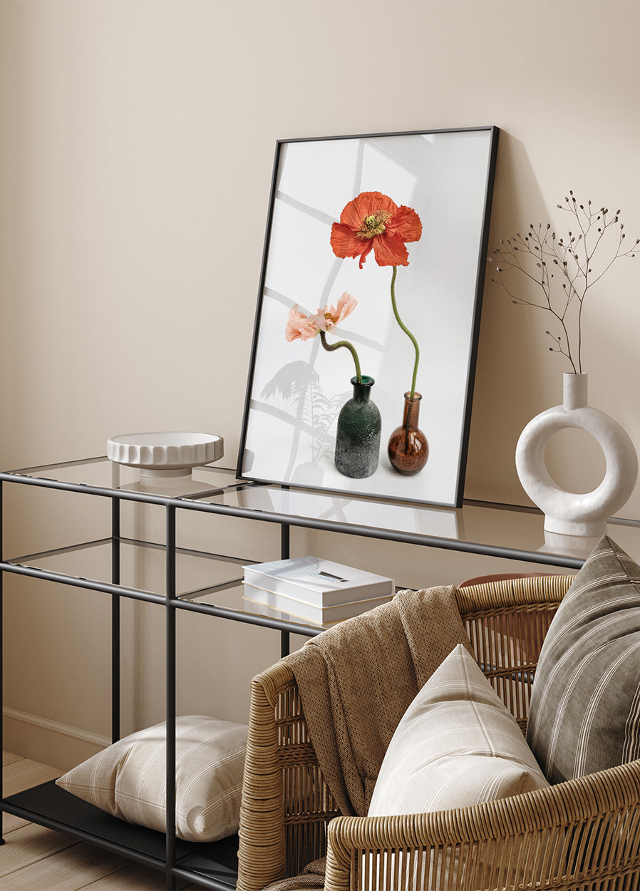 Red and Pink Poppy Flowers Plakat - Posterbox.no