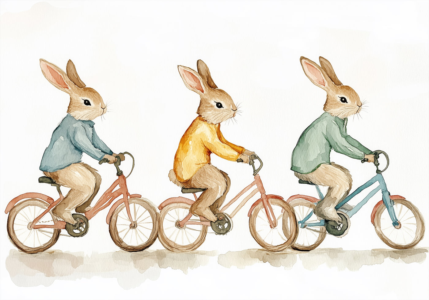 Bunny Bicycle Trio Plakat