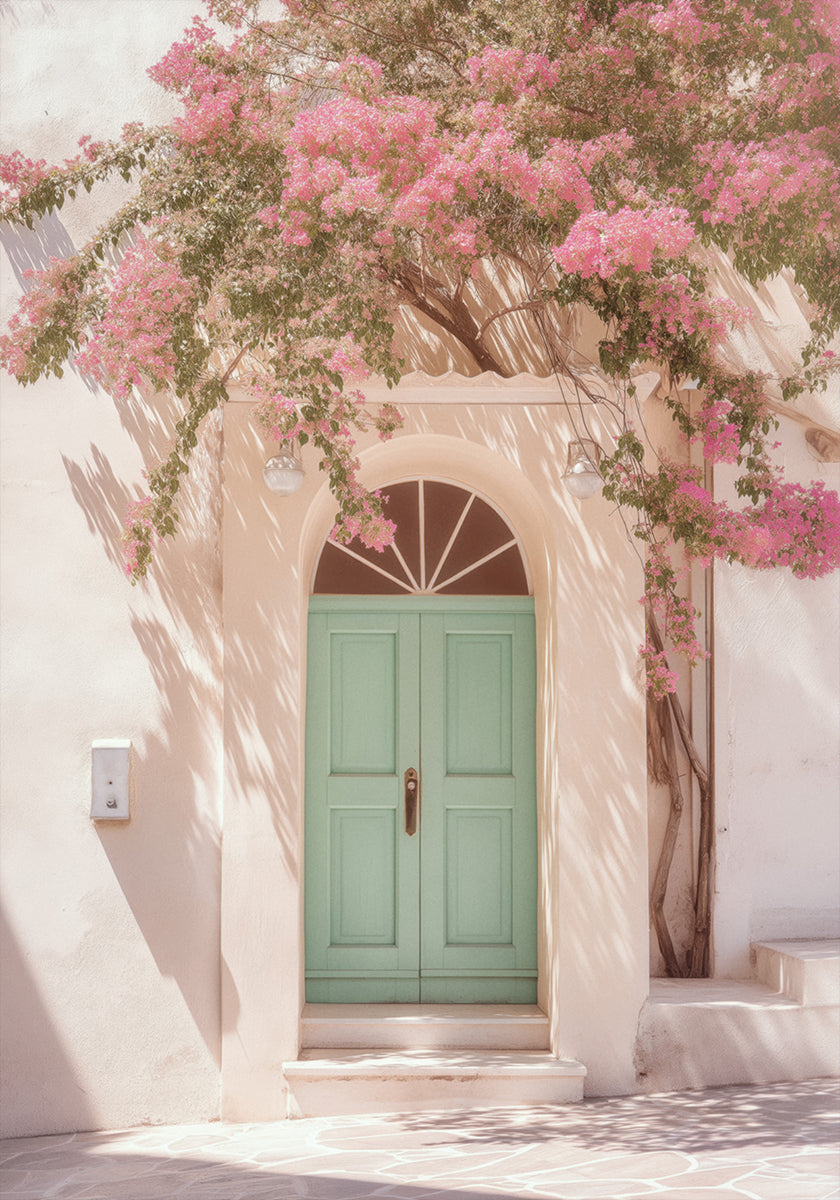Pastel Doorway - Blooming Floral Entrance Plakat