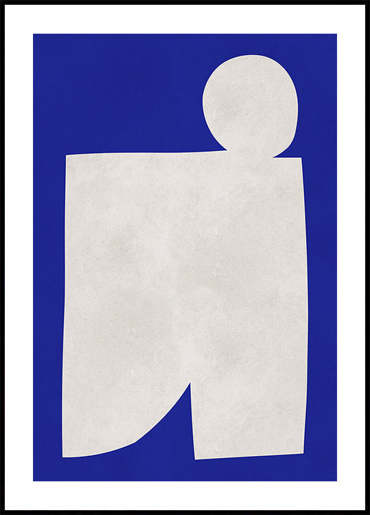 Blue and white art 2 Plakat