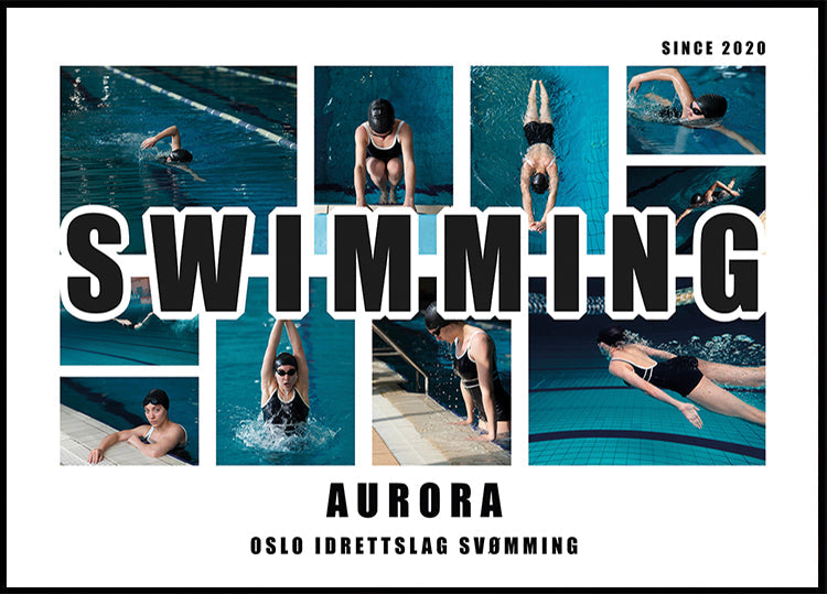 Swimming Photo Collage Personal Plakat