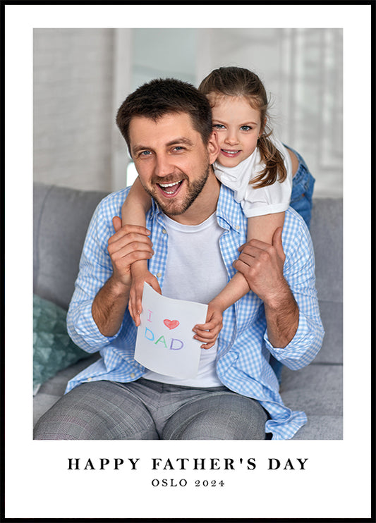 a father's day card with a picture of a man holding a little girl