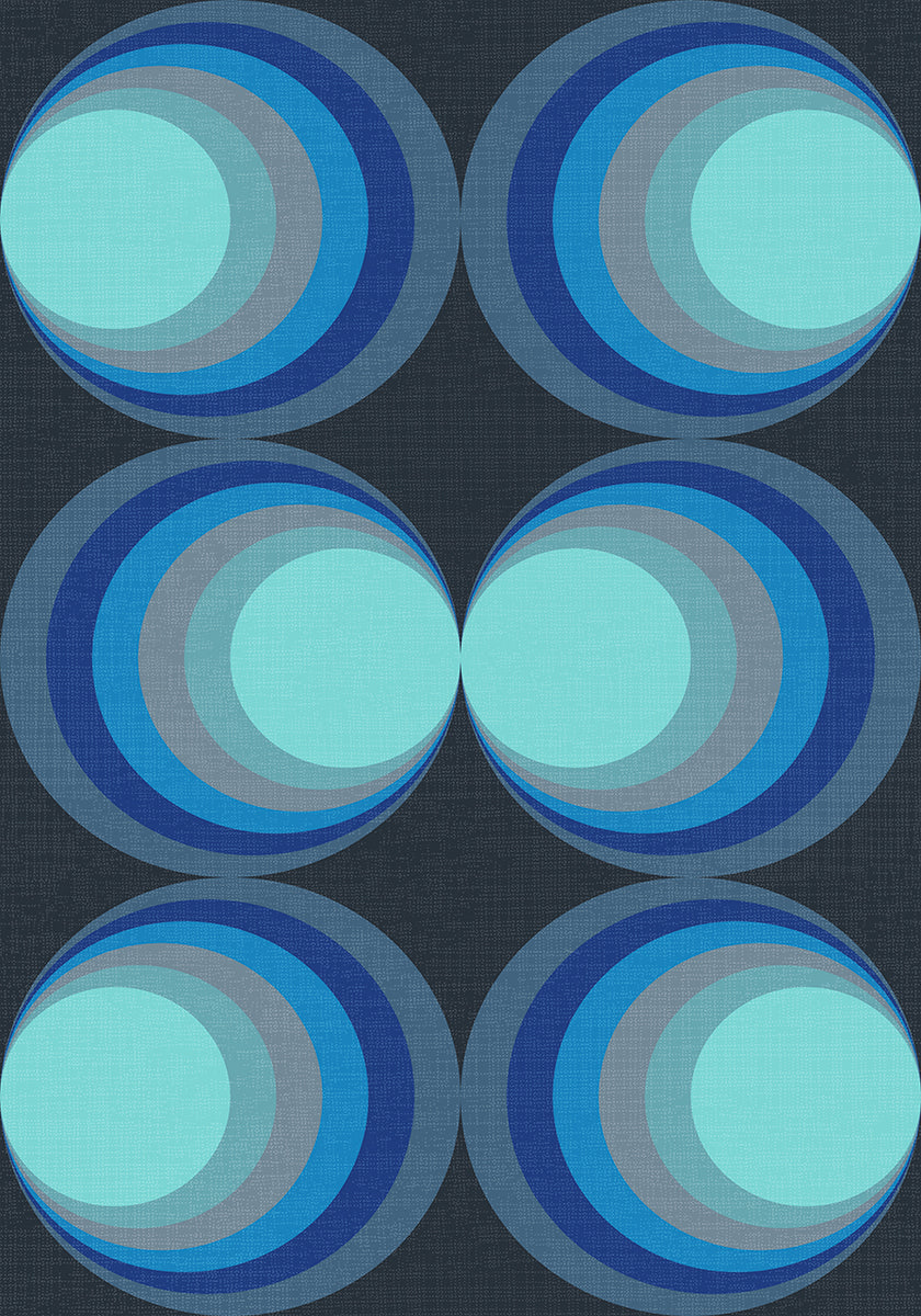 Retro Gradient Circles Aqua Blue Plakat