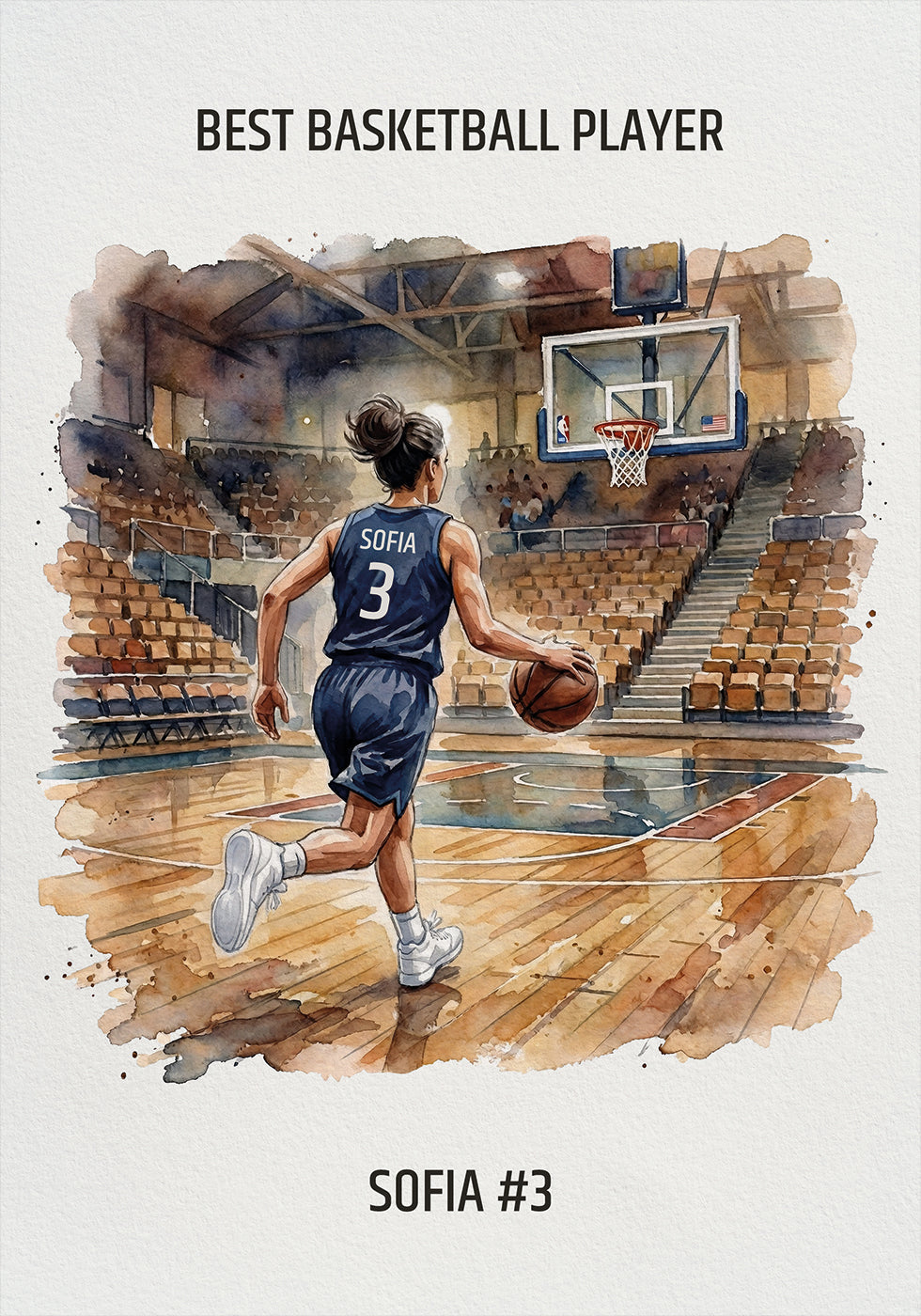 Youth Basketball Girl Personal Plakat