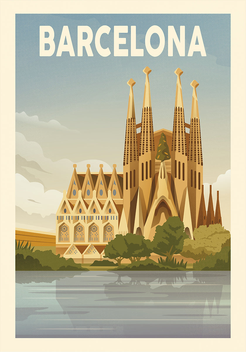 Barcelona Travel Print Plakat