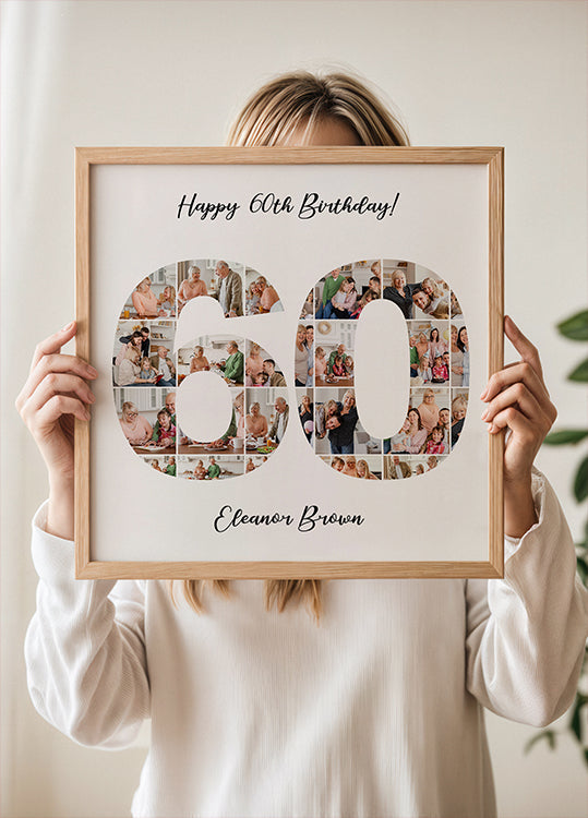 60th Birthday Photo Collage Personal Plakat