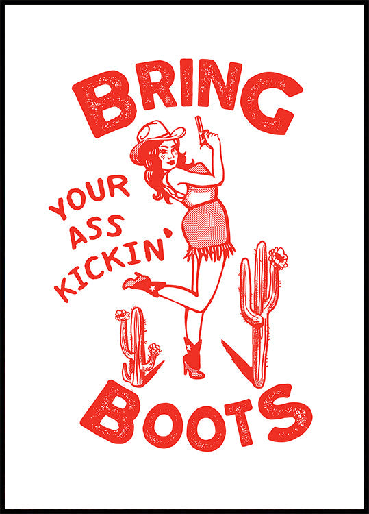 Ass Kicking Boots Funny Western Cowgirl Plakat
