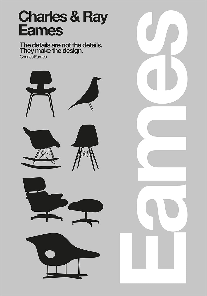 Eames Chairs A1.png Plakat