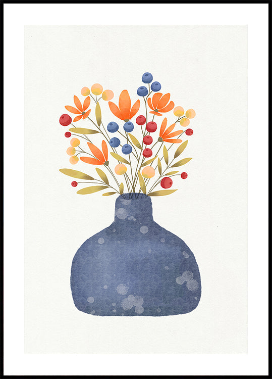 Petals in Blue Vase Plakat
