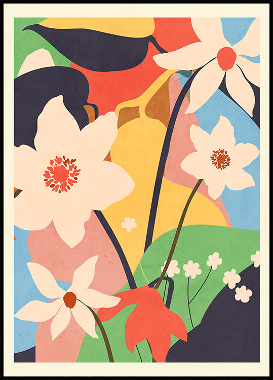 Abstract Art Landscape Flowers Plakat