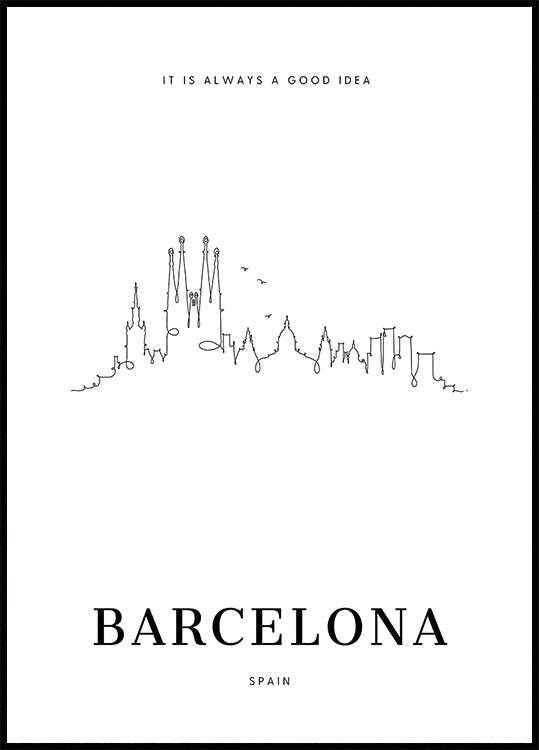 Barcelona - Skyline Plakat